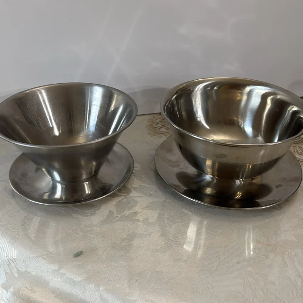 🔥Vintage lot SALE🔥Denmark and Viking Stainless Steel Bowl with Plate